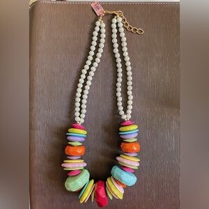 26” Multi Color Chunky Resin Beaded Statement Necklace Brand New